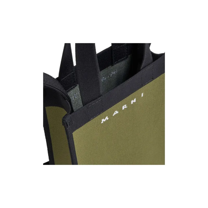MARNI Polyester Handbag, Shoulder Bag, Crossbody Bag Mini Men's Black Green-3