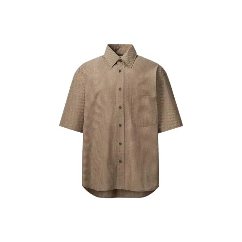 UNIQLO U Collection Shirts Men Chestnut Shell Brown