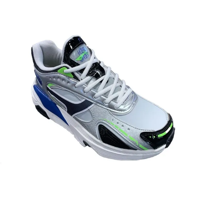 LiNing Slip Resistant, Abrasion Resistant, Lightweight Low Top Running Shoes Men's Gray Silver Blue-3