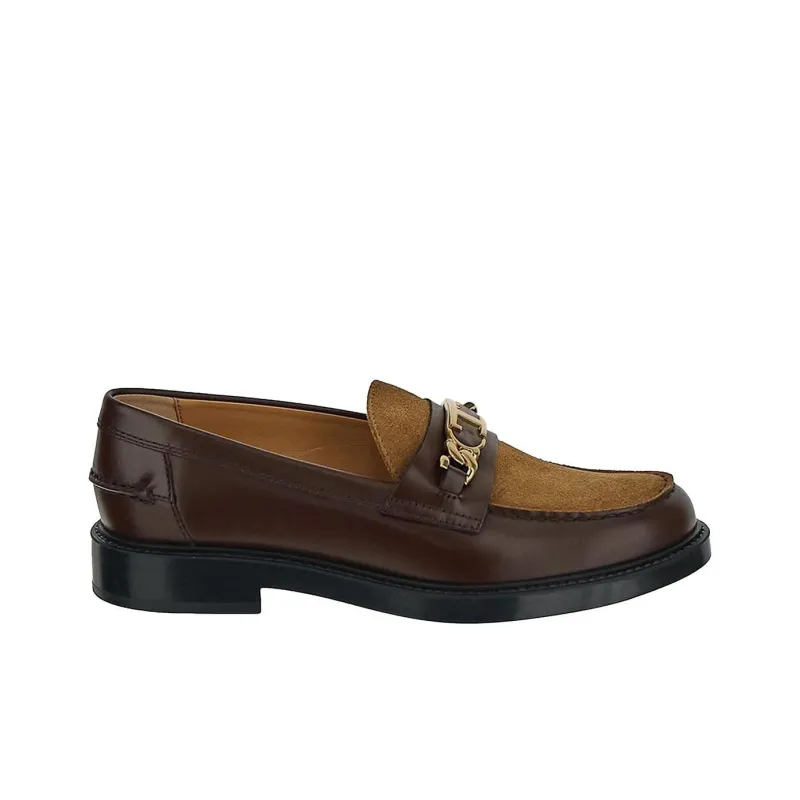 TOD'S T chain Leather Loafers-1