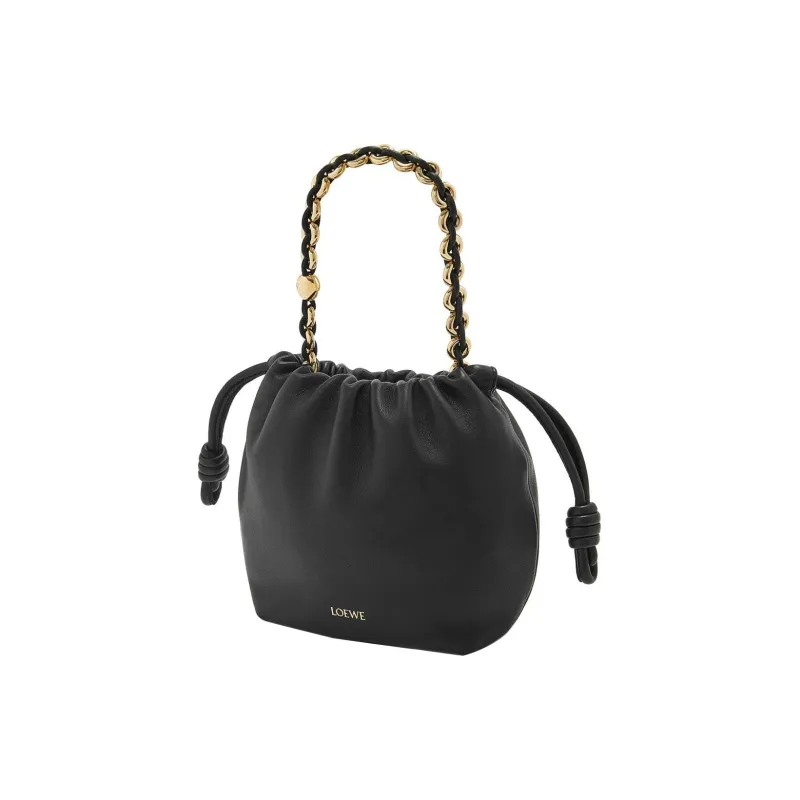 LOEWE Flamenco Nappa Sheepskin One Shoulder Crossbody Clutch Mini Women's Black-2