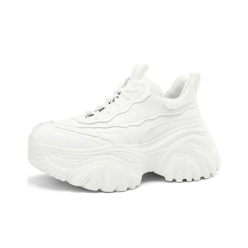 Rosa Bianca Wear-Resistant Breathable Lightweight Height Increasing Low-Top Chunky Sneakers Women's-1