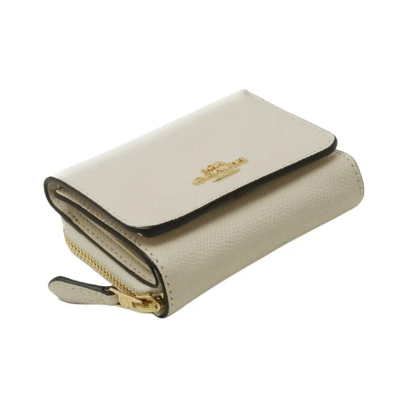 COACH Trifold Wallet Leather Wallets Card Holders Women's Pink White-4