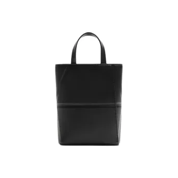 ZARA Polyurethane Tote Bag Shopping Bag One Shoulder Handbag Crossbody Bag Mini Men's Black