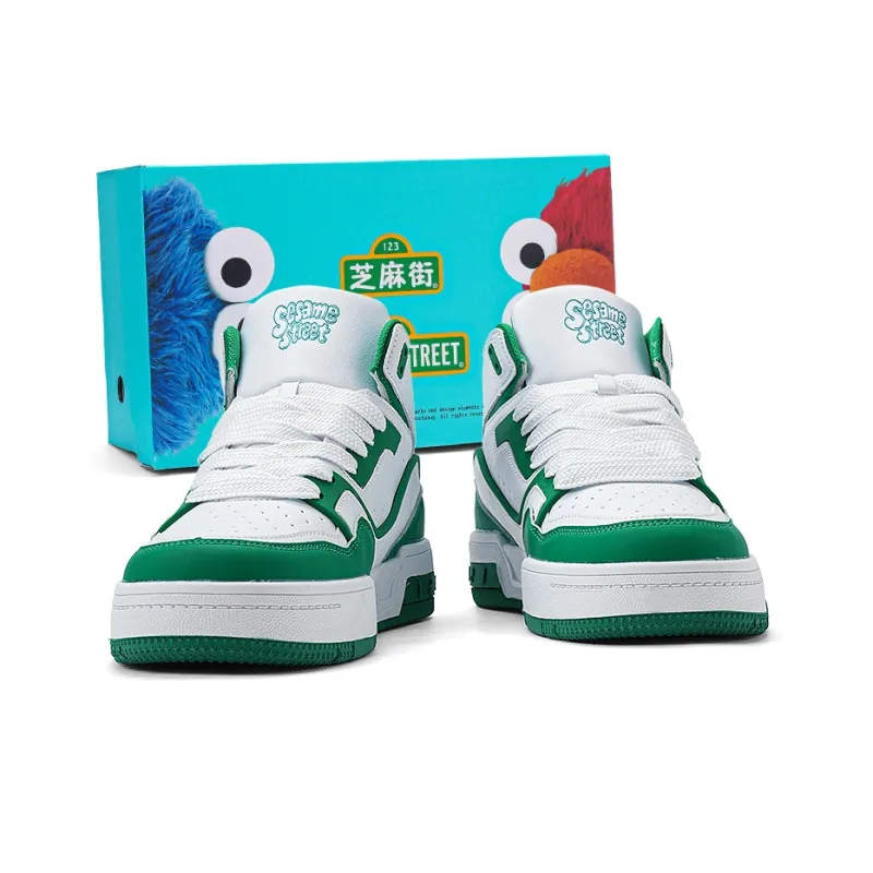 SESAME STREET Cushioned Wear Resistant Lightweight Breathable Slip Resistant High Top Skateboard Shoes Unisex-7