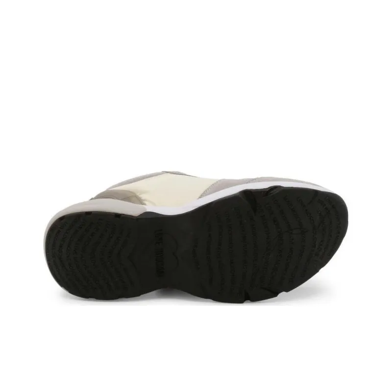 LOVE MOSCHINO Height Increasing Low Top Casual Shoes Women's Gray White-4