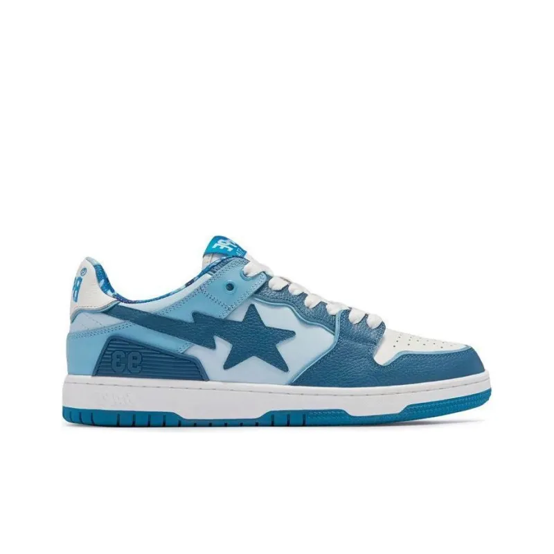 A BATHING APE SK8 STA ABC Camo Stylish Skateboarding Shoes Women's Vivid Blue-1