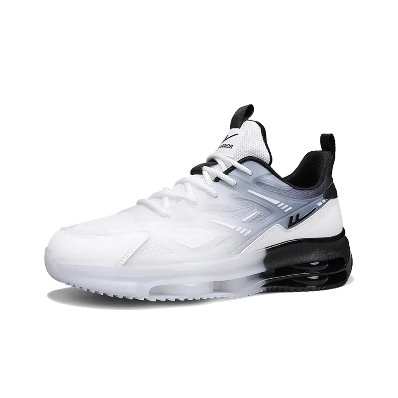 Warrior Breathable Low Top Running Shoes Men's White Black-1
