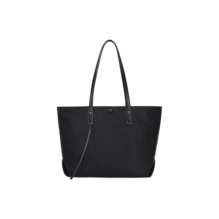 Simvay Clos Nylon Fabric With Microfiber Handbag Tote Bag Shoulder Bag Large Size Women's Khaki/Ecru/Black-16