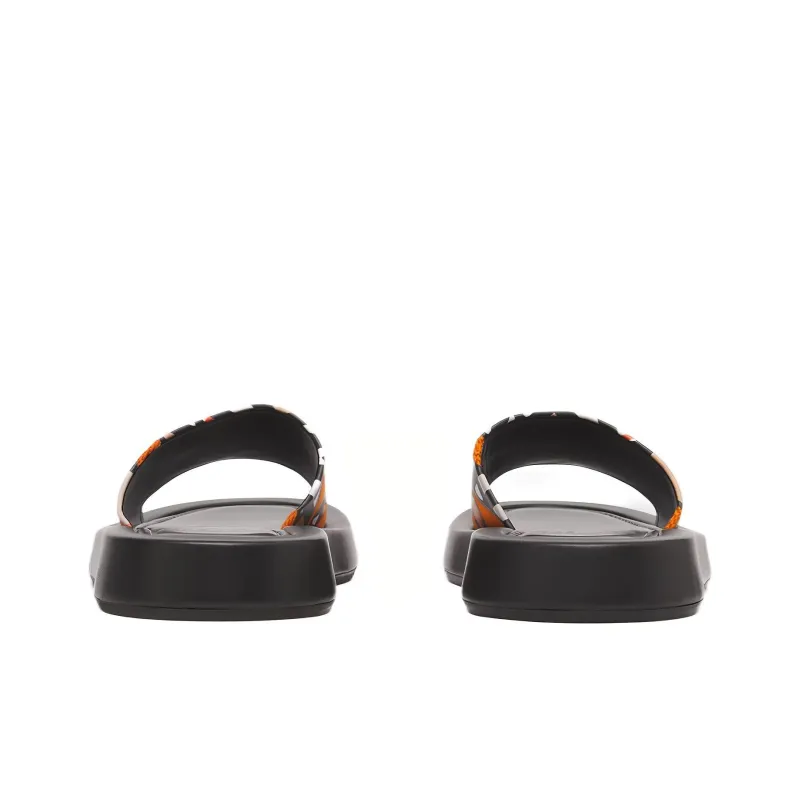 Burberry Monogram Quiet Slide Slippers Women's Bright Orange-4