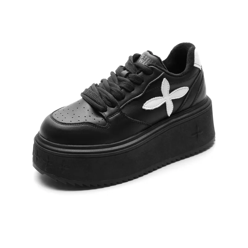 STELLA WEISZ Skateboard Shoes Women's Low Top White/Yellow Brown/Black-36