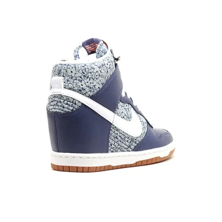 Nike Dunk Sky Hi Liberty Blue Non-slip Lightweight High-Top Skateboard Shoes GS Blue White-3