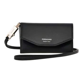 FERRAGAMO Palm Calfskin Clutch Men's Black