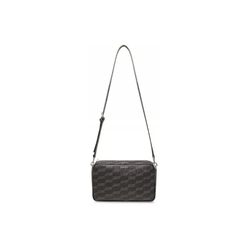 Balenciaga Polyester Cotton Blend Camera Bag, Crossbody Bag, Shoulder Bag Men's Black-1