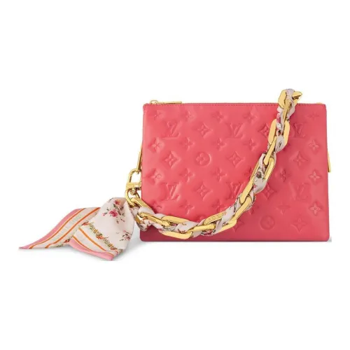 LOUIS VUITTON Coussin Leather Handbag Shoulder Bag Crossbody Bag Small Size Women's Red