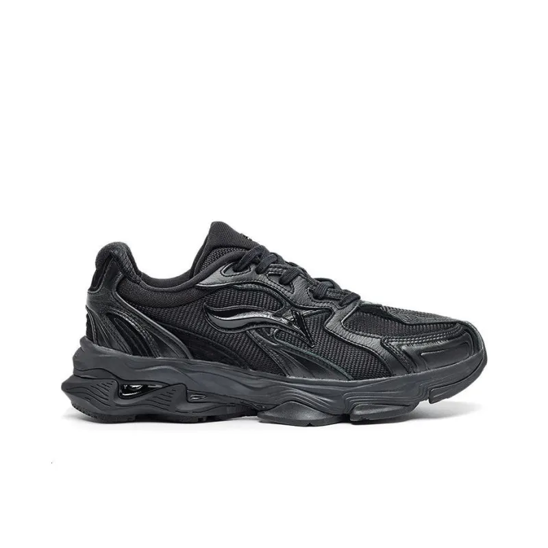LI NING 1990 Cushioning, Slip Resistant, And Abrasion Resistant Low Top Running Shoes Men's Black-1