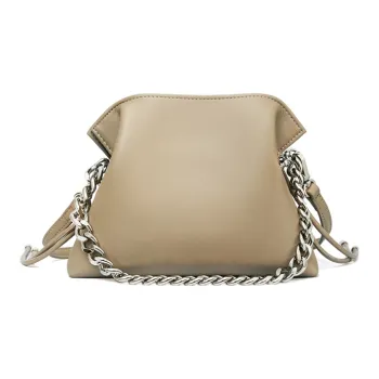 RED DRAGONFLY Cow Split Leather Crossbody Bag, Shoulder Bag Regular Women's Cream Apricot/Black