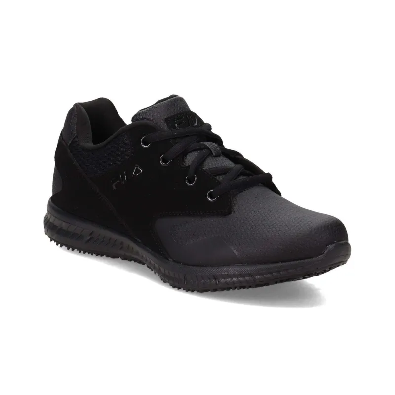 FILA Memory Layers SR Slip Resistant, Abrasion Resistant, Breathable Low Top Casual Shoes Men's Black-2