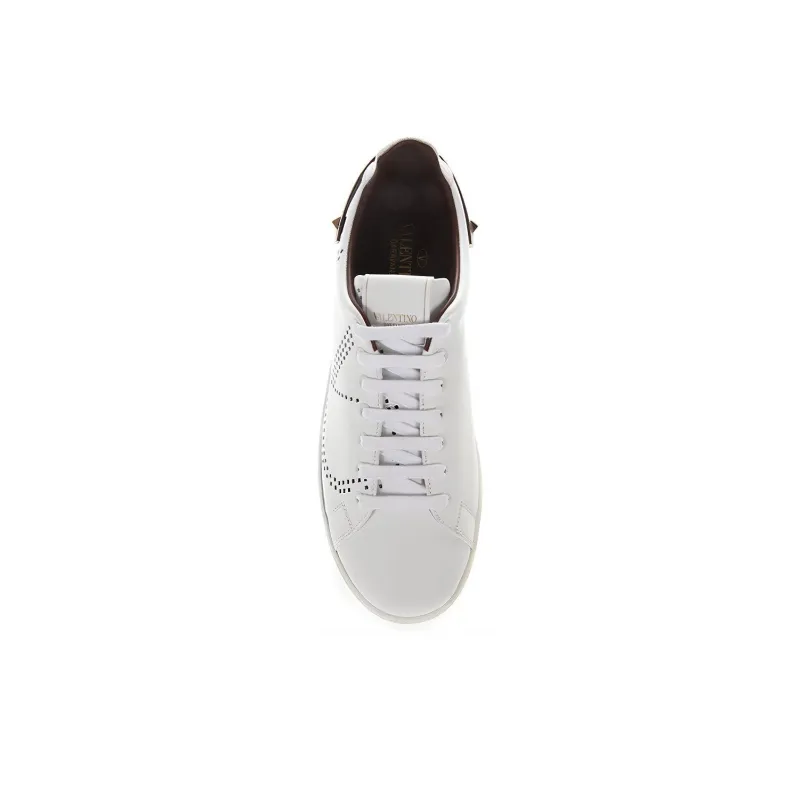 Valentino Backnet VLOGO Low Top Stylish Skateboarding Shoes Men's Dark Red-4