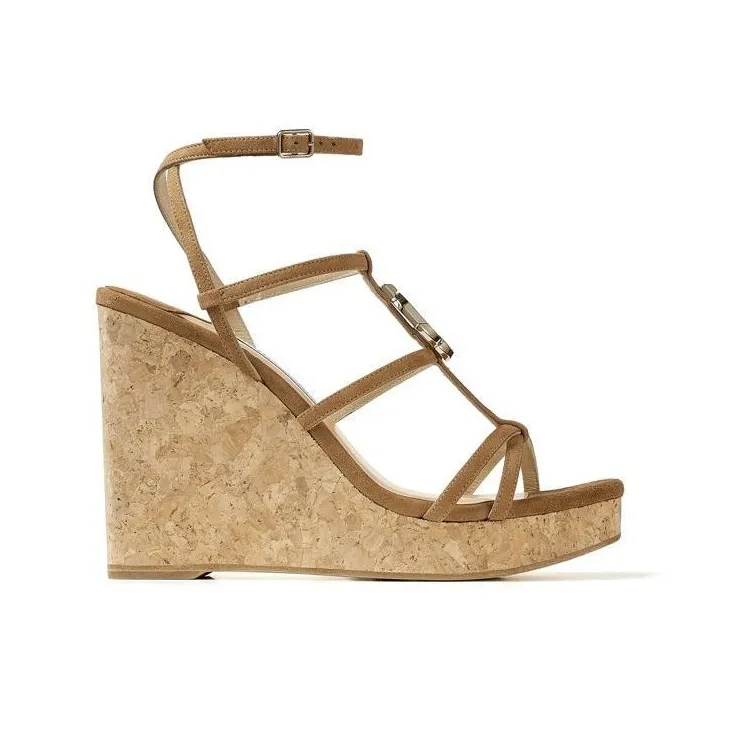 Jimmy Choo Cuoio Strap Sandals Women's Brown-1