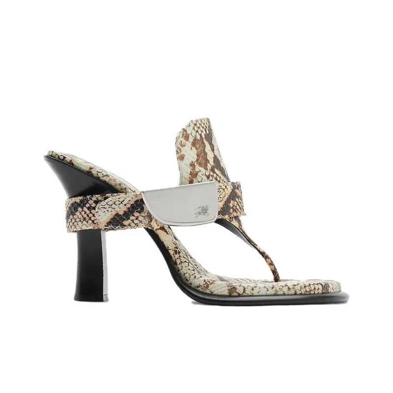 Burberry Slip-Resistant Flip Flops Women's White Brown-1