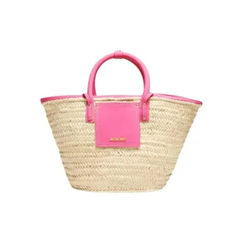 Jacquemus Wicker Tote Bag, Shopping Bag, Shoulder Bag, Handbag Women's Pink