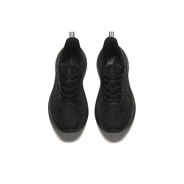 Anta Cushioning Lightweight Low Top Running Shoes Women's Black-2