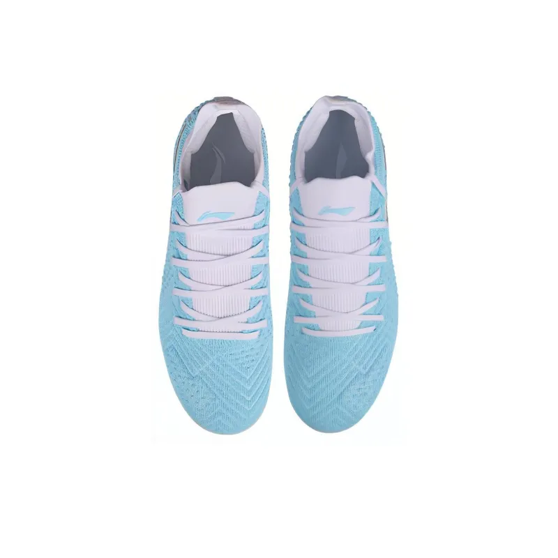 LiNing TF Rubber Broken Studs Artificial Ground Cushioning, Wear Resistant Soccer Shoes Men's Light Wax Blue-2