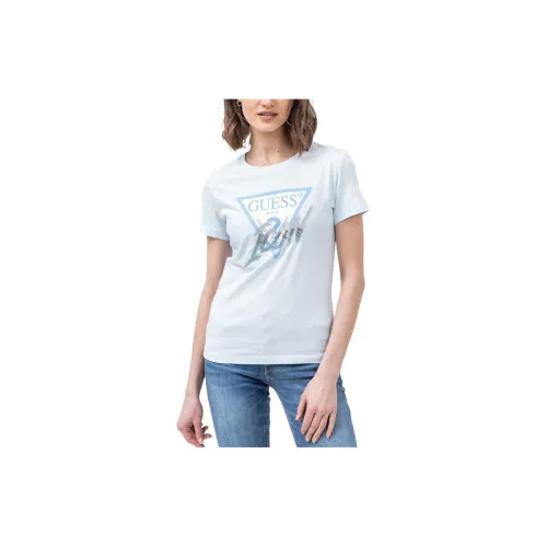 GUESS T-Shirts Women's Light Blue