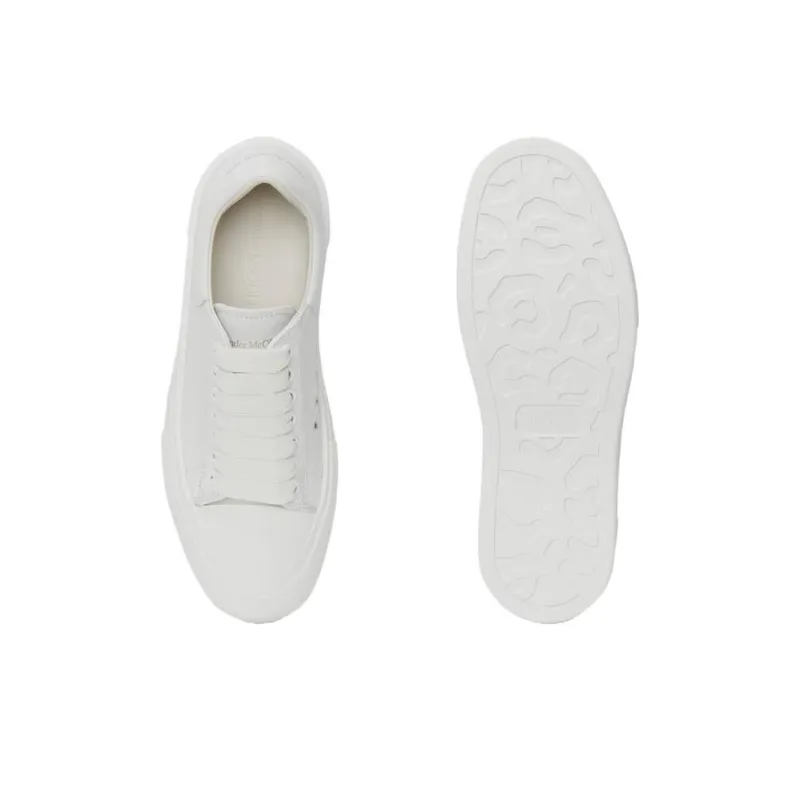 Alexander McQueen Deck Lace Up Plimsoll Sneakers 'Cream White'-5