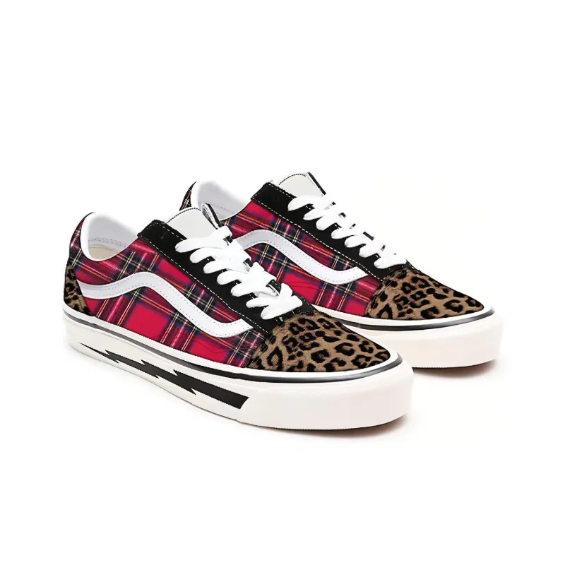 Vans Customs Patchwork Old Skool Red/Black Multi Color-2