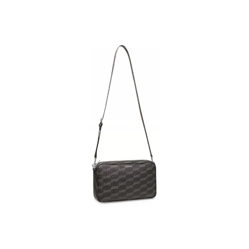 Balenciaga Polyester Cotton Blend Camera Bag, Crossbody Bag, Shoulder Bag Men's Black-3
