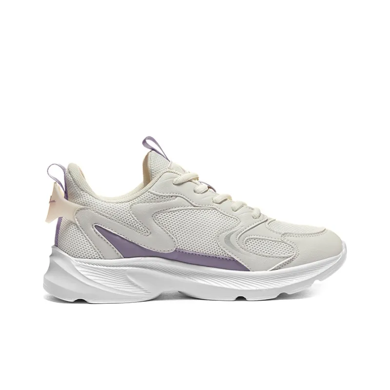 Warrior Durable Breathable Lightweight Low Top Running Shoes Women's Beige Purple-2