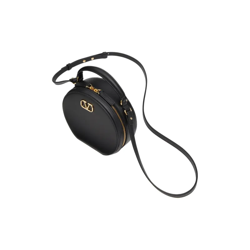 Valentino Vlogo Calfskin Handbag, Shoulder Bag, Crossbody Bag Mini Women's Black-4