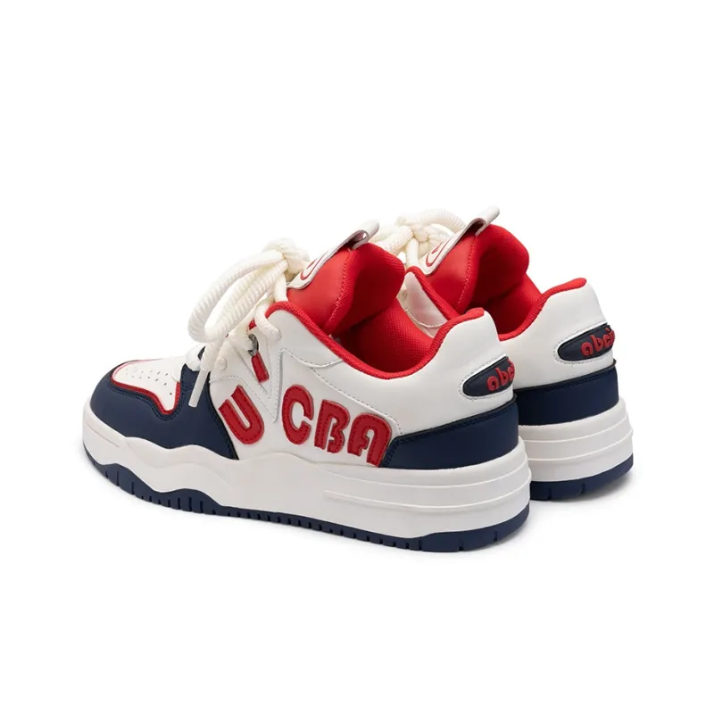 Seattle Palm Anti Slip Wear Resistant Low Top Skateboard Shoes Unisex White Blue Red-4