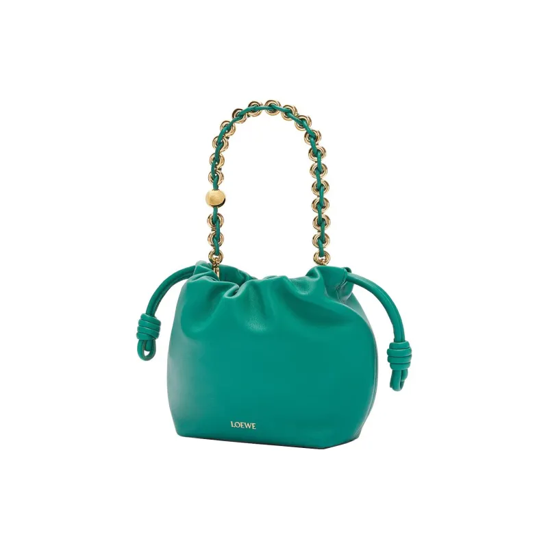 LOEWE Flamenco Nappa Sheepskin One Shoulder Crossbody Clutch Mini Women's Jadeite Green-2