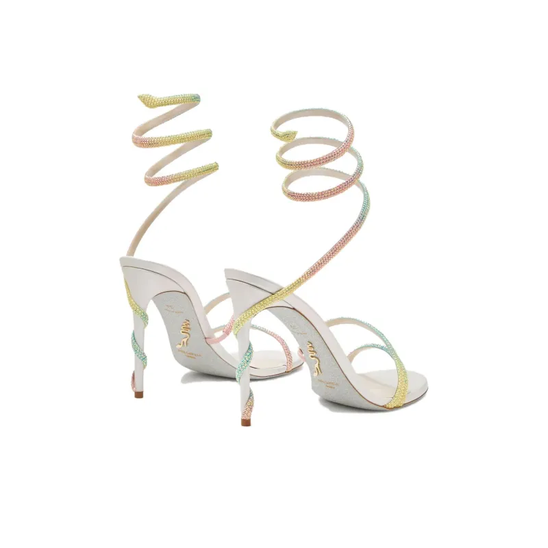 RENE CAOVILLA One Strap Sandals 10.5cm Women's White-3
