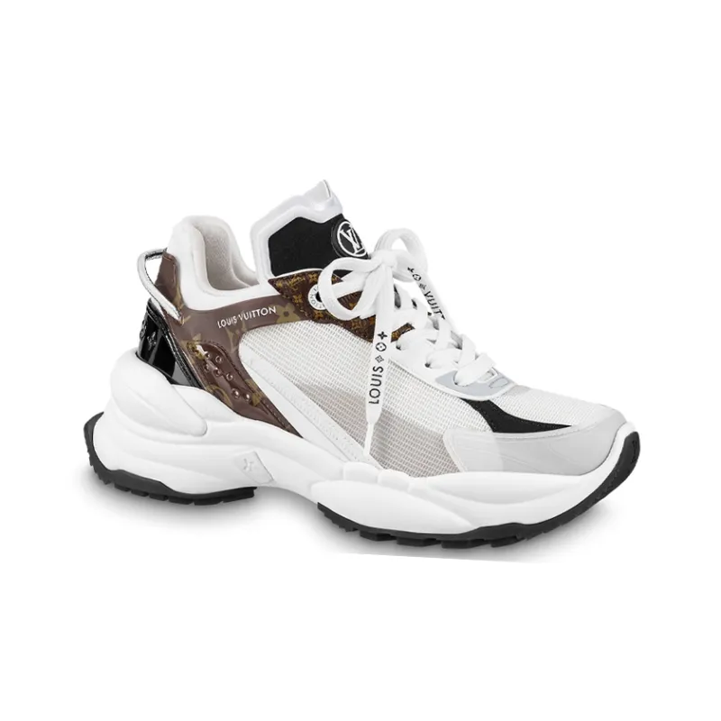 LOUIS VUITTON Run 55 White Monogram Women's-1