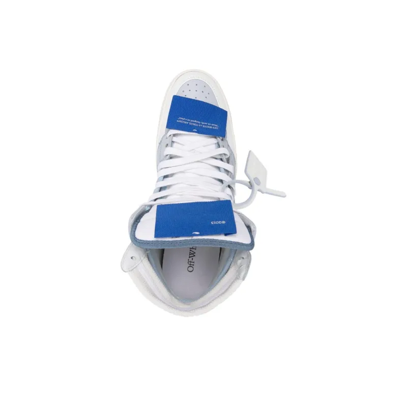 OFF WHITE High Top Skateboard Shoes Men's White Blue-4