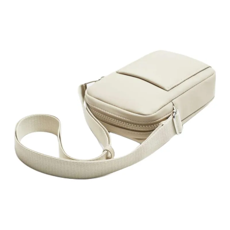 ZARA Polyurethane Shoulder Bag Crossbody Bag Mini Men's Pearl Gray-4