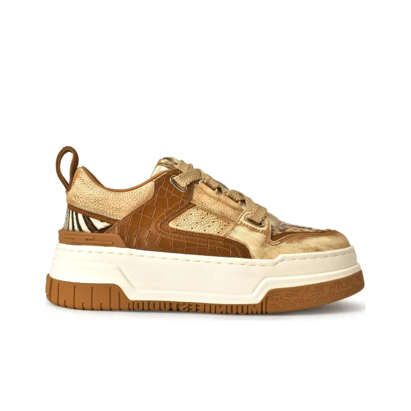 MOONIIEE Skateboard Shoes Women's Brown-1