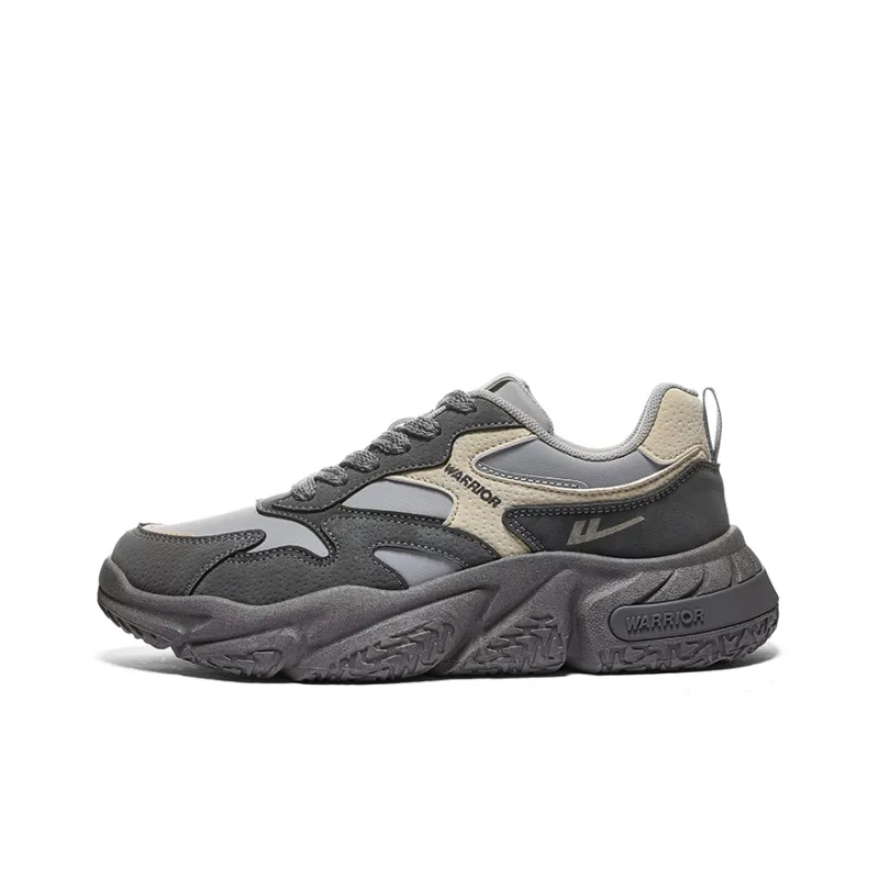 Warrior Low Top Chunky Sneakers Men's Black Gray Color-0