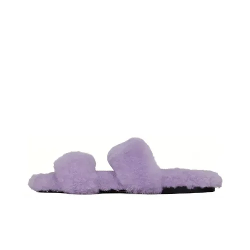 SAINT LAURENT Genuine Leather Sole Abrasion-Resistant Slide Slippers Men's Lilac