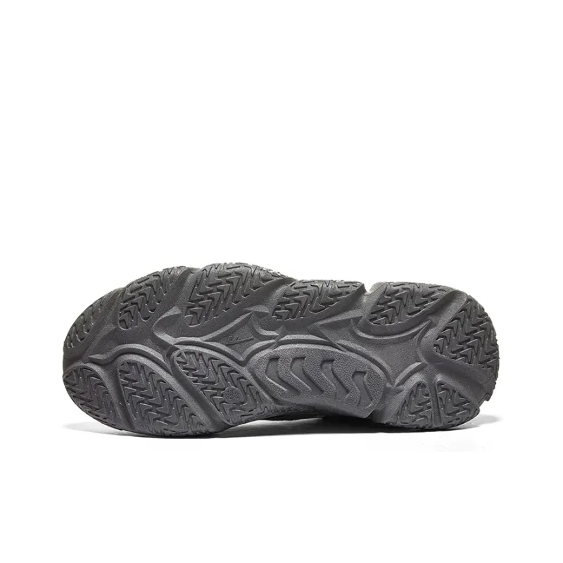 Warrior Low Top Chunky Sneakers Men's Black Gray Color-4