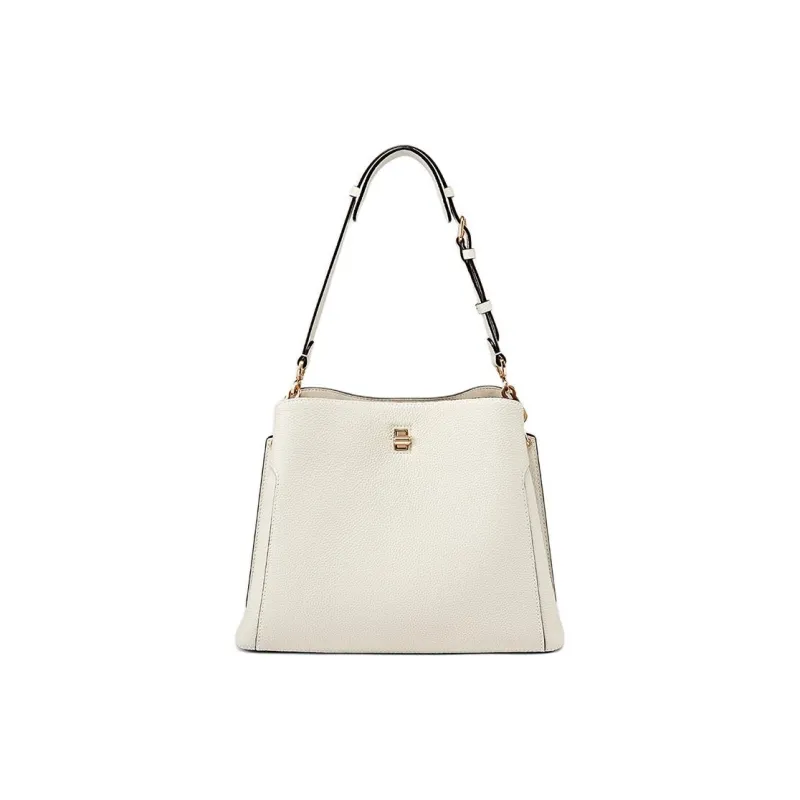 DISSONA Cow Leather Portable Crossbody Bag, Shoulder Bag Medium Size Women's White-0