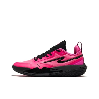 Erke Surprise Cushioned Slip Resistant Low Top Basketball Shoes Men's Numbers Pink Black