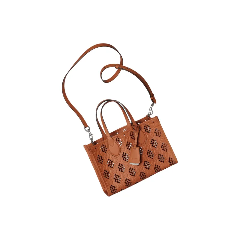 GUCCI Ophidia Leather Tote Bag Shopping Bag Handbag Small Size Women's Light Brown-2