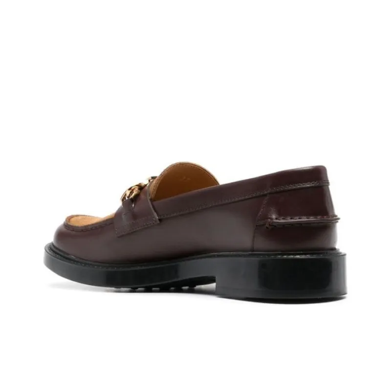 TOD'S T chain Leather Loafers-3
