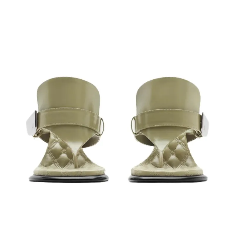 Burberry Slip Resistant Flip Flops Women's Khaki-2