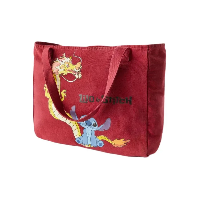 ZARA Cotton Tote Bag Shopping Bag Shoulder Bag Handbag Regular Unisex Red-2
